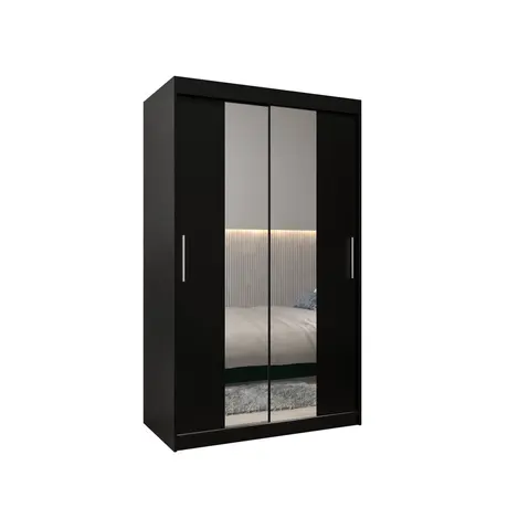 Buy Tokyo I Sliding Door Wardrobe 120cm, Colour: Black, Item Width: 120 from Furnituretta