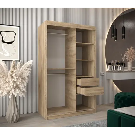 Buy Tokyo II Sliding Door Wardrobe 120cm, Colour: Oak Artisan, Item Width: 120, 16 from Furnituretta