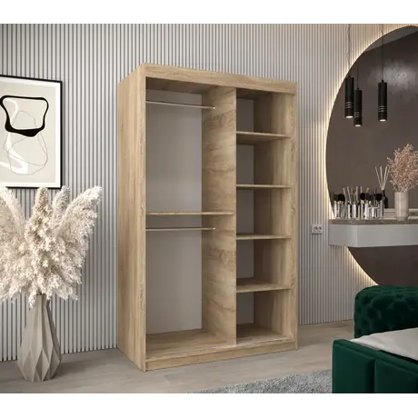 Buy Tokyo I Sliding Door Wardrobe 120cm, Colour: Oak Artisan, Item Width: 120, 15 from Furnituretta