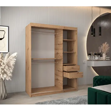 Buy Verona 04 Sliding Door Wardrobe 150cm, Colour: Black, Item Width: 150, 9 from Furnituretta