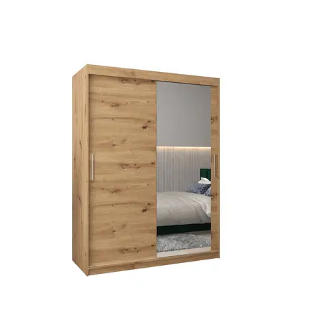 Buy Tokyo II Sliding Door Wardrobe 150cm, Colour: Oak Artisan, Item Width: 150, 9 from Furnituretta