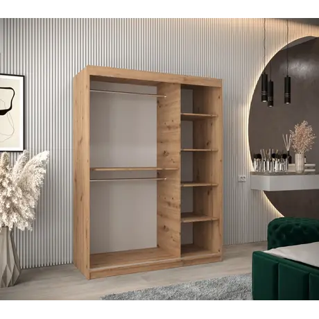 Buy Tokyo III Sliding Door Wardrobe 150cm, Colour: Oak Artisan, Item Width: 150, 7 from Furnituretta