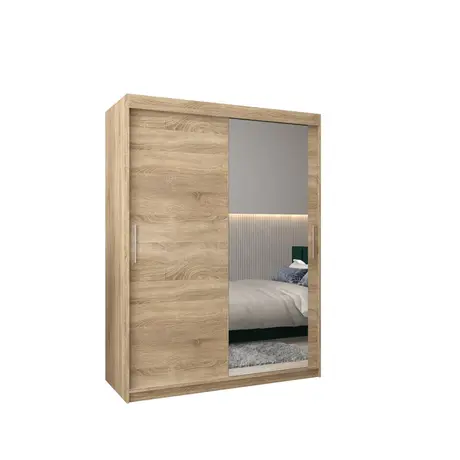 Buy Tokyo II Sliding Door Wardrobe 150cm, Colour: Oak Sonoma, Item Width: 150 from Furnituretta