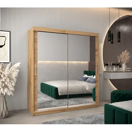 Buy Tokyo III Sliding Door Wardrobe 180cm, Colour: Oak Artisan, Item Width: 180, 6 from Furnituretta