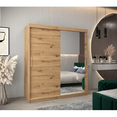 Buy Tokyo II Sliding Door Wardrobe 180cm, Colour: Oak Artisan, Item Width: 180, 11 from Furnituretta