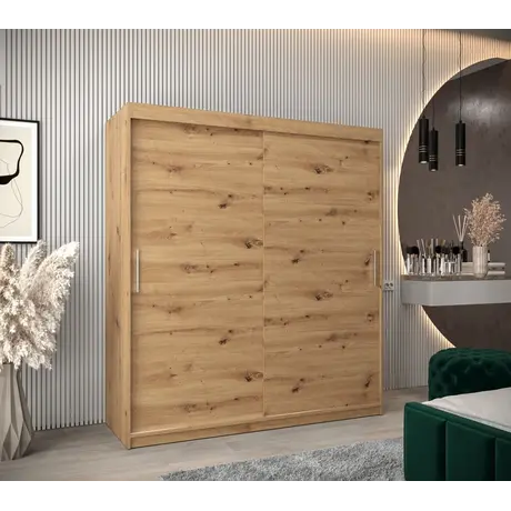 Buy Tokyo Sliding Door Wardrobe 180cm, Colour: Oak Artisan, Item Width: 180, 6 from Furnituretta