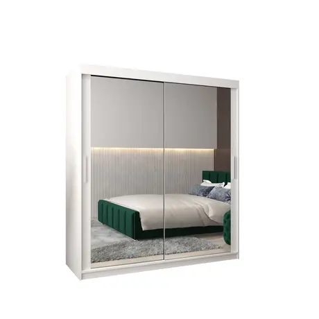 Buy Tokyo III Sliding Door Wardrobe 180cm, Colour: White, Item Width: 180 from Furnituretta