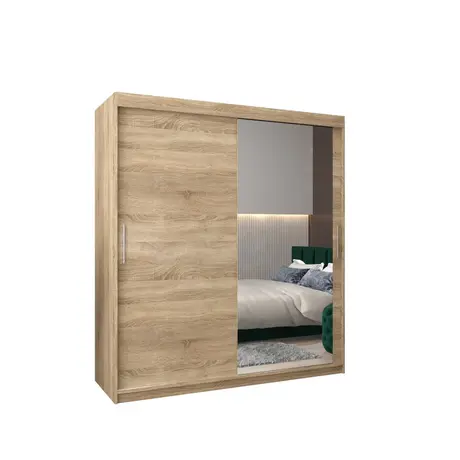 Buy Tokyo II Sliding Door Wardrobe 180cm, Colour: Oak Sonoma, Item Width: 180 from Furnituretta