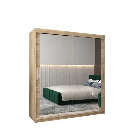 Buy Tokyo III Sliding Door Wardrobe 180cm, Colour: Oak Sonoma, Item Width: 180 from Furnituretta