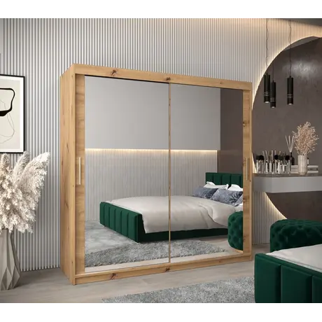 Buy Tokyo III Sliding Door Wardrobe 200cm, Colour: Oak Artisan, Item Width: 200, 6 from Furnituretta