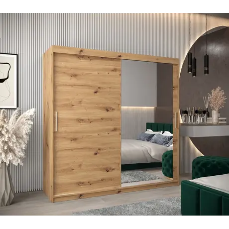 Buy Tokyo II Sliding Door Wardrobe 200cm, Colour: Oak Artisan, Item Width: 200, 10 from Furnituretta