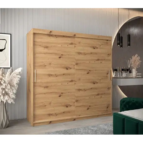 Buy Tokyo Sliding Door Wardrobe 200cm, Colour: Oak Artisan, Item Width: 200, 6 from Furnituretta
