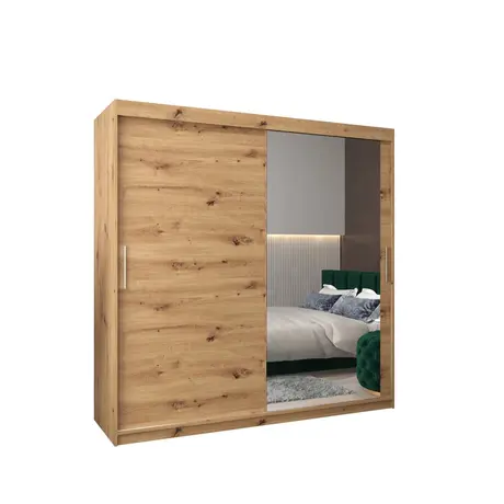 Buy Tokyo II Sliding Door Wardrobe 200cm, Colour: Oak Artisan, Item Width: 200 from Furnituretta
