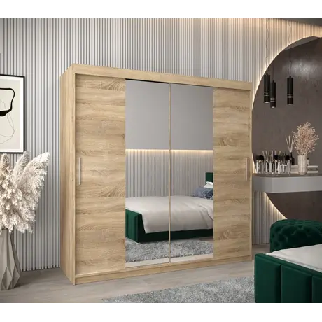 Buy Tokyo I Sliding Door Wardrobe 200cm, Colour: Oak Artisan, Item Width: 200, 14 from Furnituretta