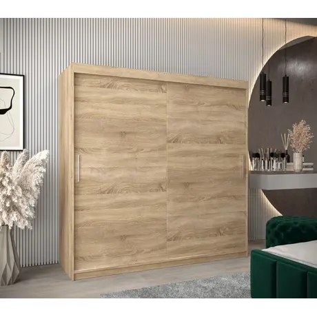 Buy Tokyo Sliding Door Wardrobe 200cm, Colour: Oak Artisan, Item Width: 200, 14 from Furnituretta