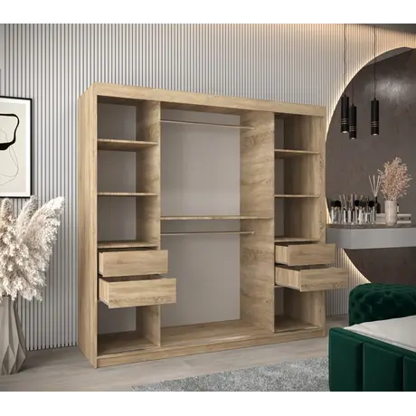 Buy Tokyo I Sliding Door Wardrobe 200cm, Colour: Oak Artisan, Item Width: 200, 16 from Furnituretta