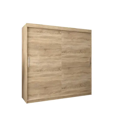 Buy Tokyo Sliding Door Wardrobe 200cm, Colour: Oak Sonoma, Item Width: 200 from Furnituretta