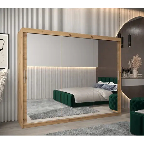 Buy Tokyo III Sliding Door Wardrobe 250cm, Colour: Oak Artisan, Item Width: 250, 6 from Furnituretta