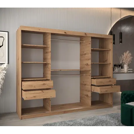 Buy Verona 04 Sliding Door Wardrobe 250cm, Colour: Black, Item Width: 250, 9 from Furnituretta