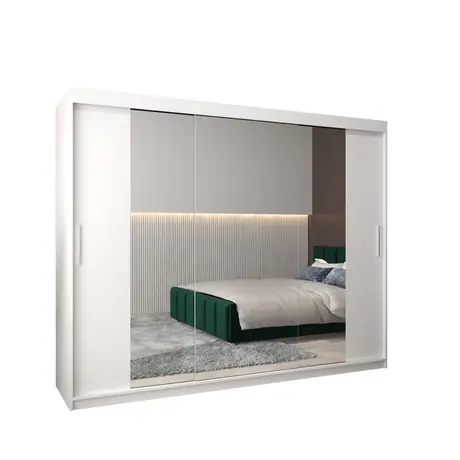 Buy Tokyo II Sliding Door Wardrobe 250cm, Colour: White, Item Width: 250 from Furnituretta
