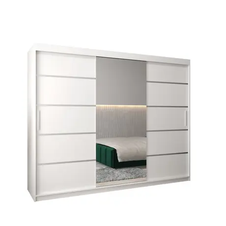 Buy Verona 02 Sliding Door Wardrobe 250cm, Colour: White, Item Width: 250 from Furnituretta