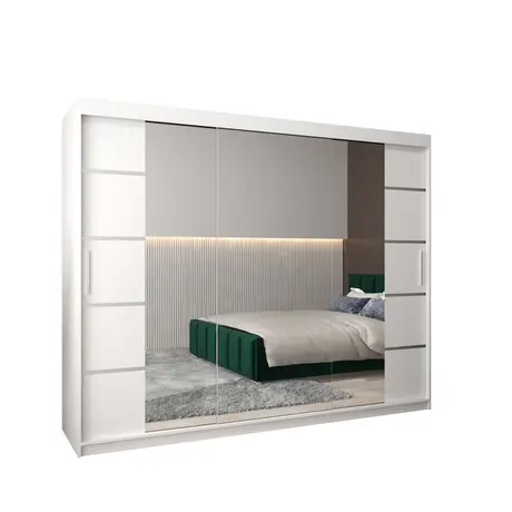 Buy Verona 04 Sliding Door Wardrobe 250cm, Colour: White, Item Width: 250 from Furnituretta