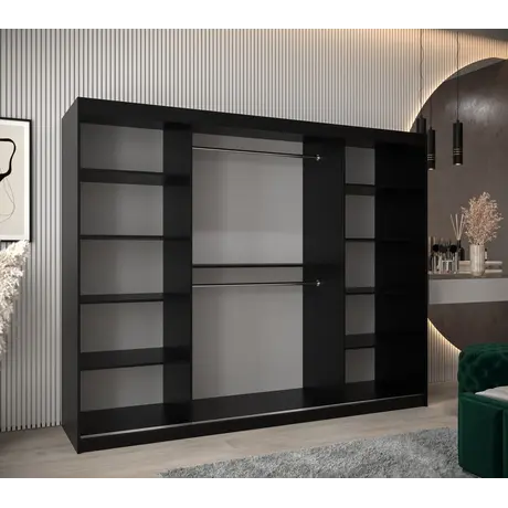 Buy Verona 04 Sliding Door Wardrobe 250cm, Colour: Black, Item Width: 250, 13 from Furnituretta