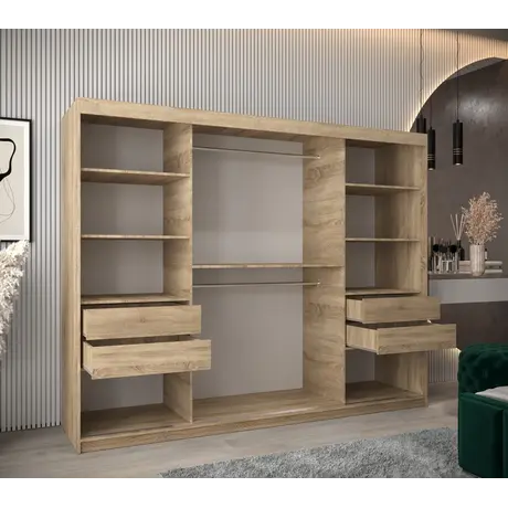 Buy Tokyo I Sliding Door Wardrobe 250cm, Colour: Oak Artisan, Item Width: 250, 16 from Furnituretta