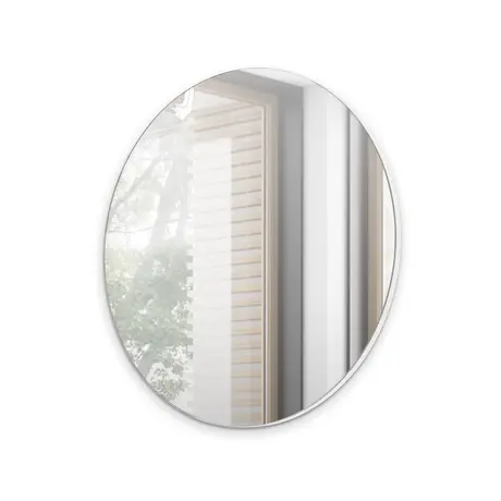 Buy Navene Round Mirror 70cm, Colour: White, Item Width: 70 from Furnituretta