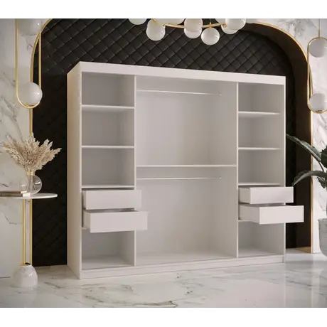 Buy Ramiro I Sliding Door Wardrobe 200cm, Colour: White, Item Width: 200, 4 from Furnituretta