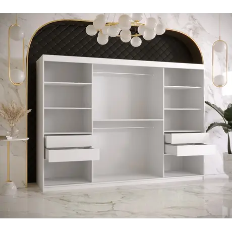 Buy Ramiro II Sliding Door Wardrobe 250cm, Colour: White, Item Width: 250, 9 from Furnituretta