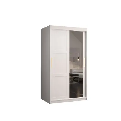 Buy Ramiro II Sliding Door Wardrobe 100cm, Colour: White, Item Width: 100 from Furnituretta
