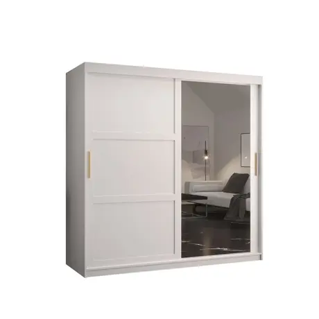 Buy Ramiro II Sliding Door Wardrobe 180cm, Colour: White, Item Width: 180 from Furnituretta