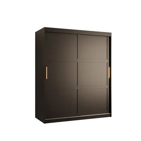 Buy Ramiro I Sliding Door Wardrobe 150cm, Colour: Black, Item Width: 150 from Furnituretta
