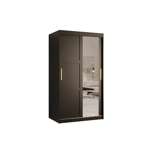 Buy Ramiro II Sliding Door Wardrobe 100cm, Colour: Black, Item Width: 100 from Furnituretta