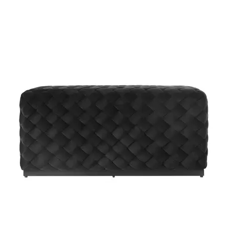Buy Colline Large Black Velvet Pouffe with Metal Plinth Base, 3 from Furnituretta