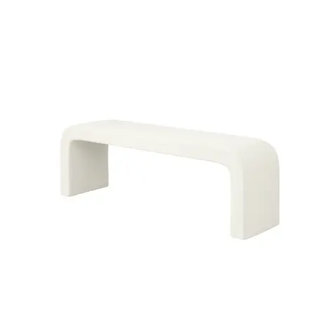 Buy Ren Daisy Bench in Chenille Bouclé with Curved Design, Colour: Daisy, 6 from Furnituretta
