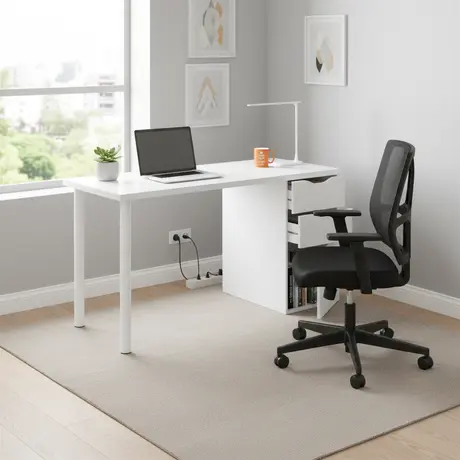 Buy Arctic White Reversible Computer Desk 138cm, 2 from Furnituretta