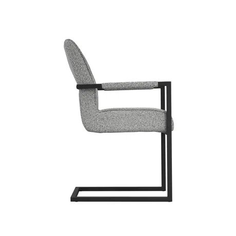 Buy The Cleaver Dining Chair with Arms in Smoked Pearl Fabric, Colour: Smoked Pearl, 4 from Furnituretta