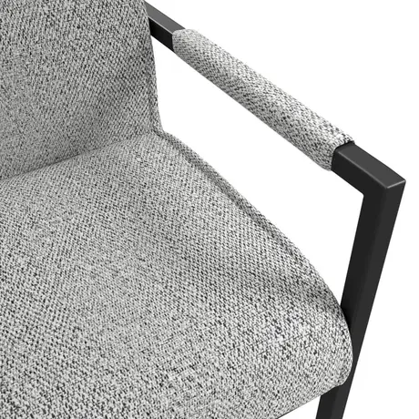 Buy The Cleaver Dining Chair with Arms in Smoked Pearl Fabric, Colour: Smoked Pearl, 6 from Furnituretta