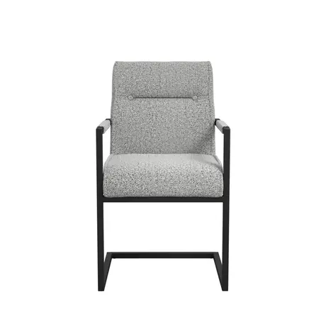 Buy The Cleaver Dining Chair with Arms in Smoked Pearl Fabric, Colour: Smoked Pearl, 3 from Furnituretta