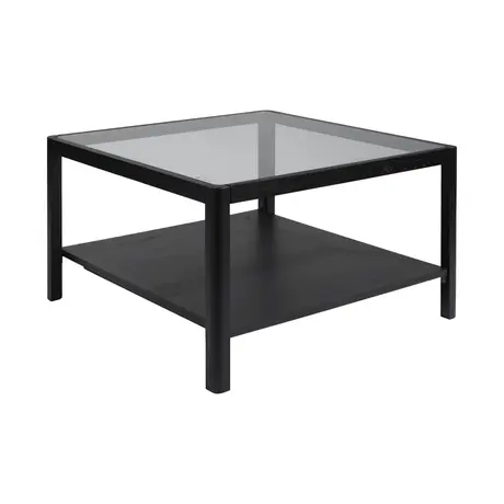 Buy Ray Coffee Table in Black Matte Grain with Glass Top, Colour: Black, 4 from Furnituretta