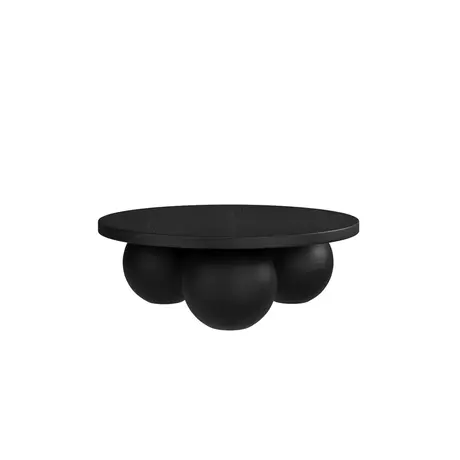 Buy Kenji Coffee Table in Black Concrete Finish, Colour: Black, Item Width: 90 from Furnituretta