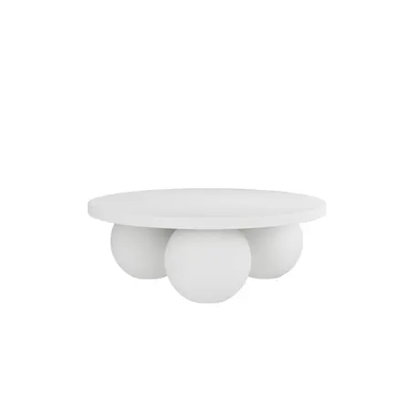 Buy Kenji Coffee Table in White Concrete Finish, Colour: White, Item Width: 90 from Furnituretta