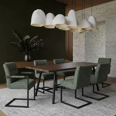 Buy The Cleaver Dining Chair with Arms in Desert Sage Fabric, Colour: Desert Sage, 2 from Furnituretta