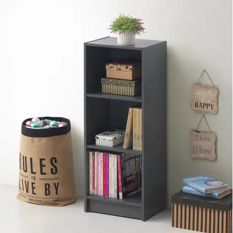 Buy Medium Narrow Bookcase with Adjustable Shelves in Dark Grey from Furnituretta