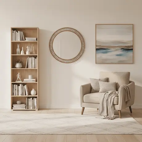 Buy Thorne Slim 211.5cm Tall Bookcase in Artisan Oak, Colour: Artisan Oak, Item Width: 70, 9 from Furnituretta