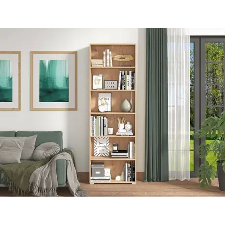 Buy Thorne Slim 211.5cm Tall Bookcase in Artisan Oak, Colour: Artisan Oak, Item Width: 70, 10 from Furnituretta