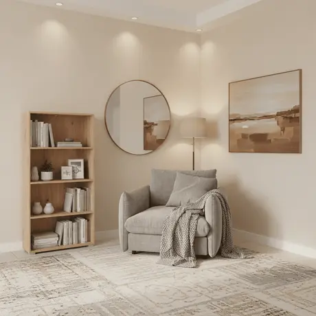 Buy Thorne Slim Low Short Bookcase in Artisan Oak, Colour: Artisan Oak, Item Width: 70, 4 from Furnituretta