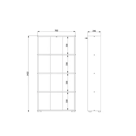 Buy Thorne Slim Low Short Bookcase in Artisan Oak, Colour: Artisan Oak, Item Width: 70, 7 from Furnituretta
